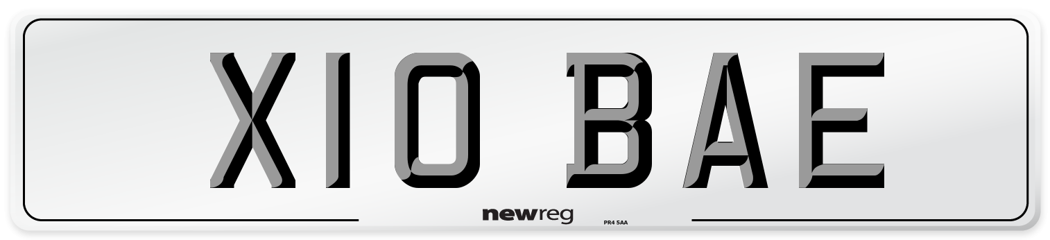 X10 BAE Number Plate from New Reg